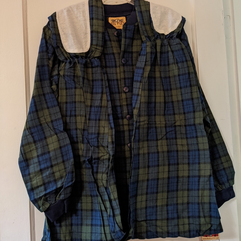 NWT Plaid Flannel Adult Footed Pajamas, Men's L